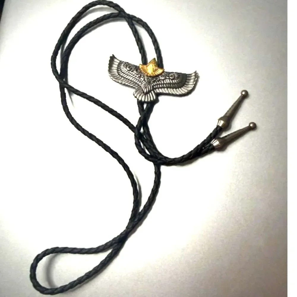 NWT 2 Color Eagle Bolo Tie, Western Style Cowboy Necktie Unisex